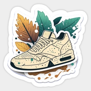 Step into Style and Sustainability with our Beige Brown and Black Sneaker Sticker